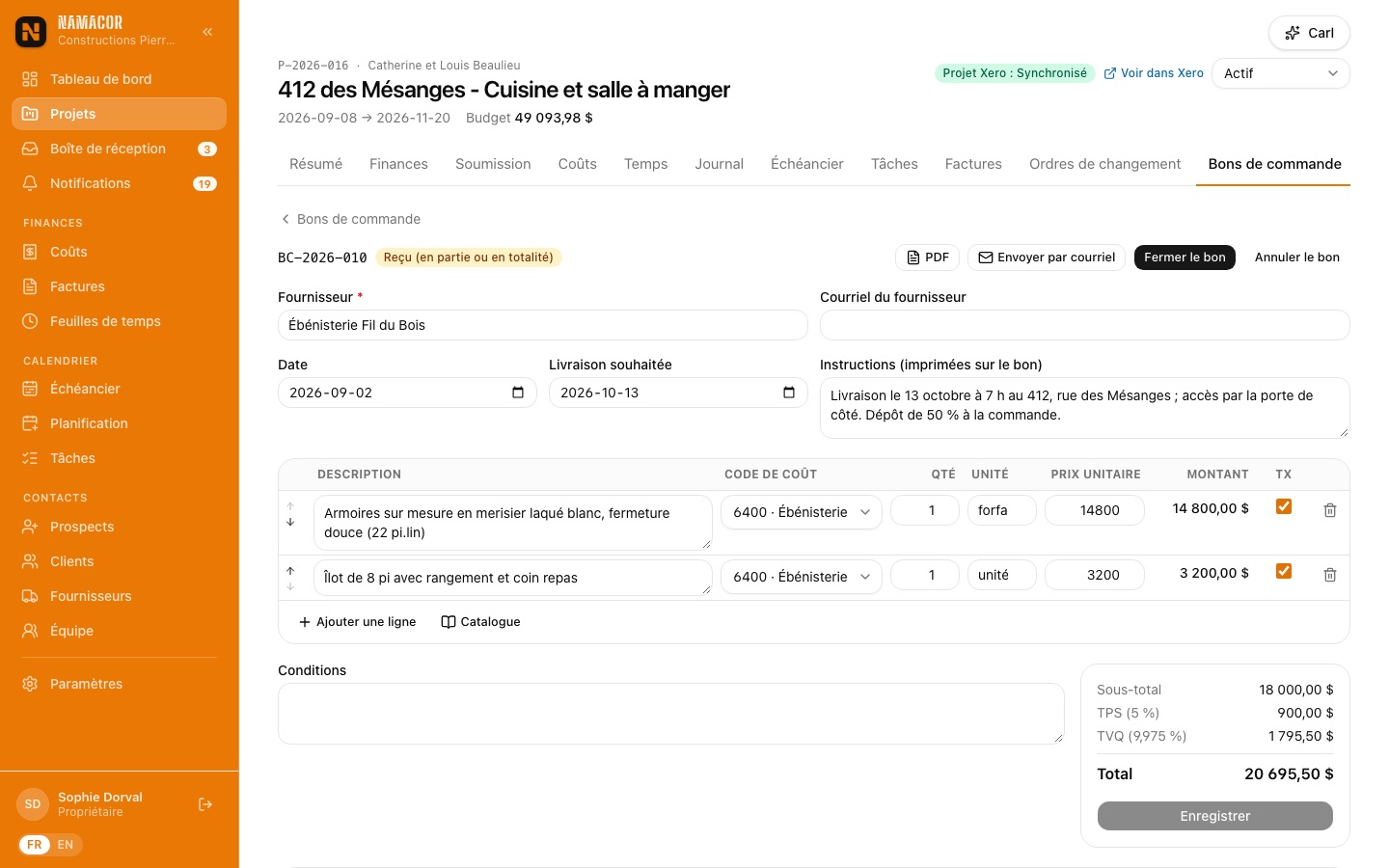 Bon de commande