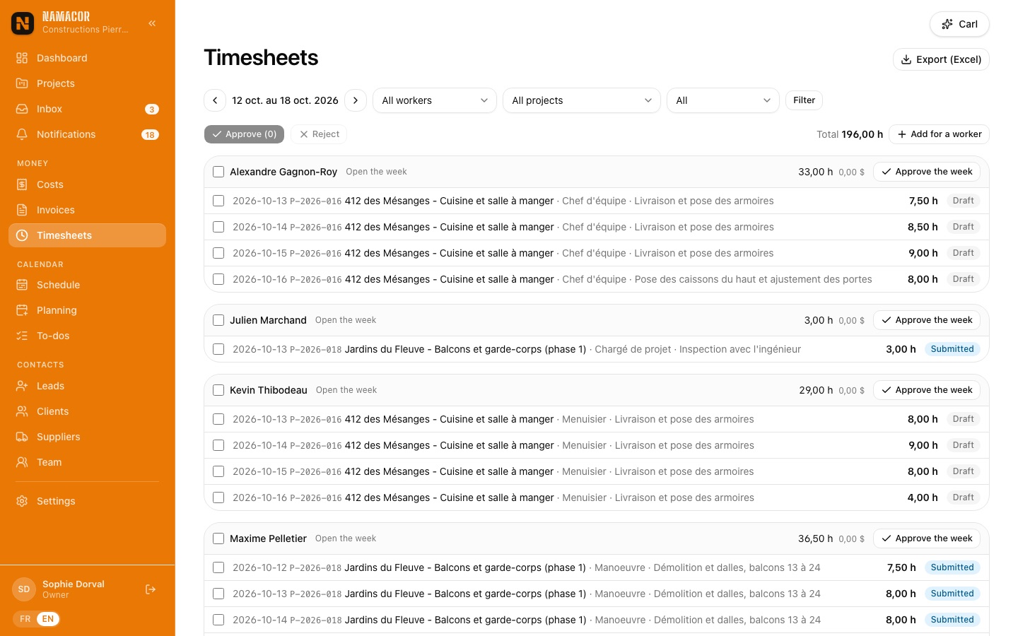 Timesheets
