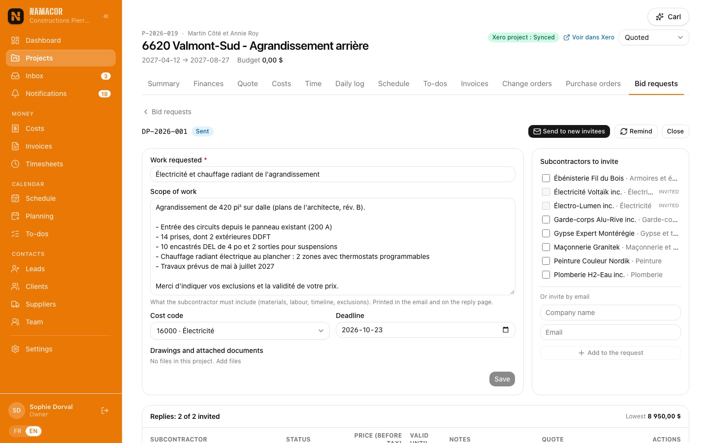 Bid request