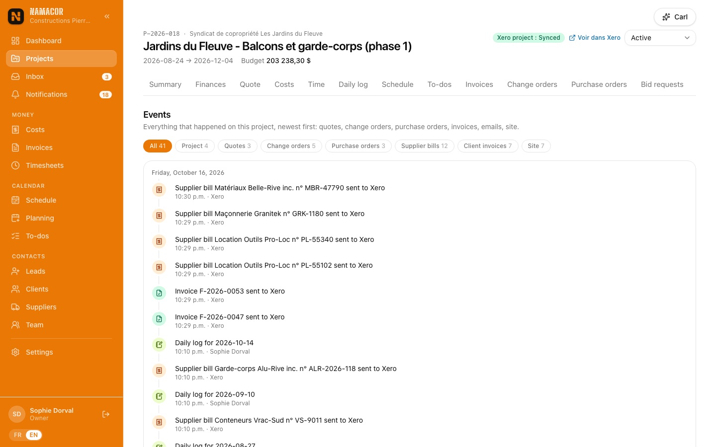 Project events