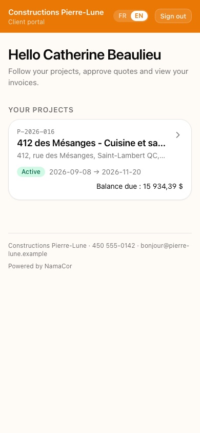 Client portal home