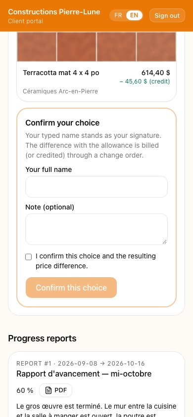 Confirming a choice