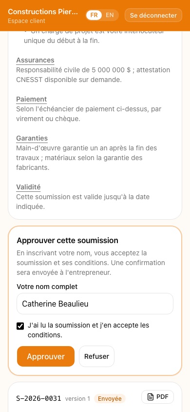 Approbation en ligne